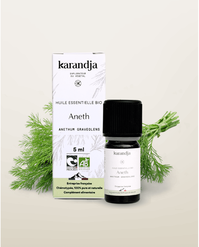 Huile essentielle ANETH Bio chémotypée, 100% pure et naturelle, Karandja laboratoire.