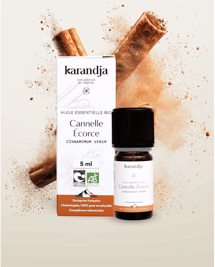 Huile essentielle CANNELLE ECORCE Bio chémotypée, 100% pure et naturelle, Karandja laboratoire.