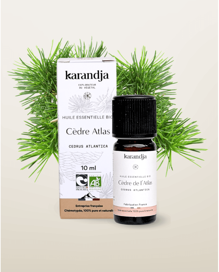 Huile essentielle CEDRE ATLAS Bio chémotypée, 100% pure et naturelle, Karandja laboratoire.
