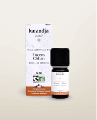 Huile essentielle ENCENS OLIBAN Bio chémotypée, 100% pure et naturelle, Karandja laboratoire.