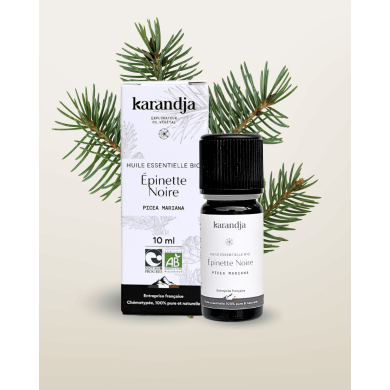 Huile essentielle EPINETTE NOIRE Bio chémotypée, 100% pure et naturelle, Karandja laboratoire.