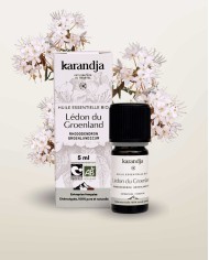 Huile essentielle LEDON DU GROENLAND Bio chémotypée, 100% pure et naturelle, Karandja laboratoire.
