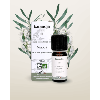Huile essentielle NIAOULI Bio chémotypée, 100% pure et naturelle, Karandja laboratoire.